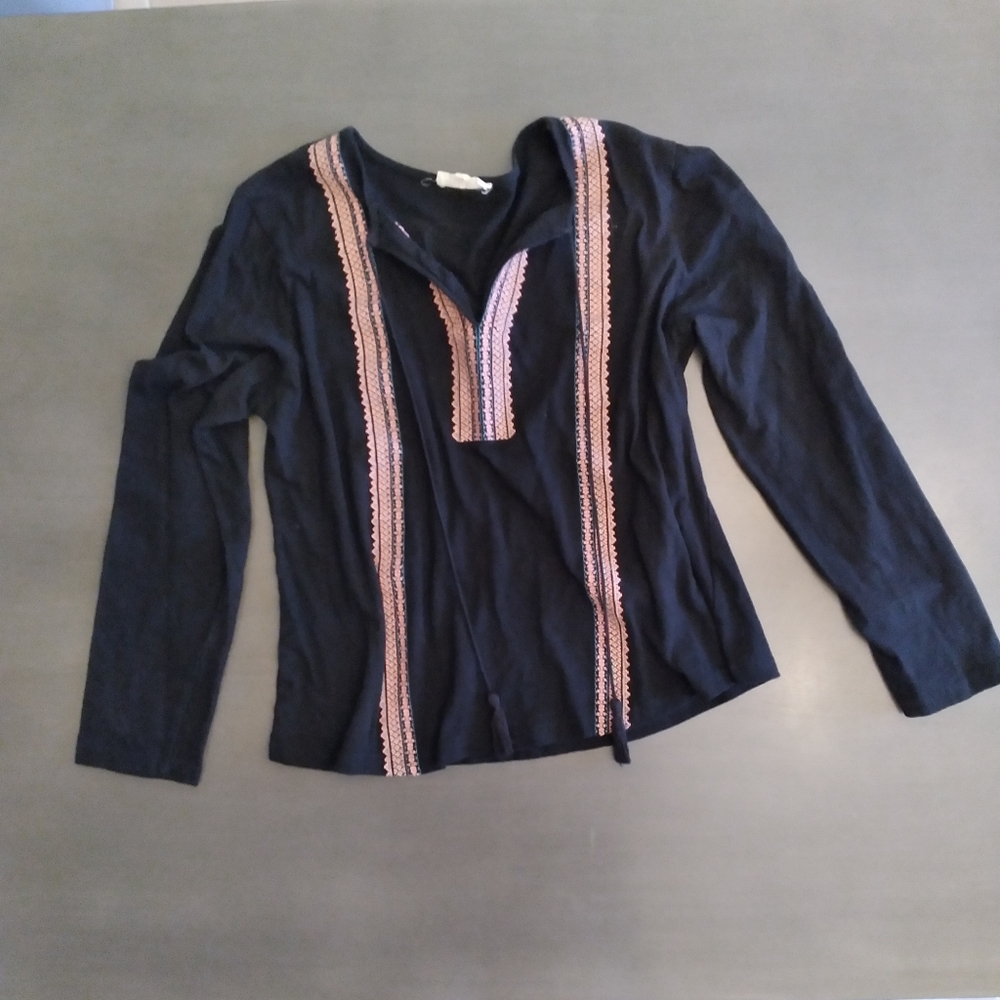Boho Long Sleeve Shirt | Solitaire | Large